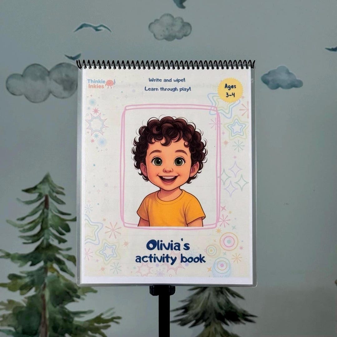 Personalized laminated name writing workbook with reusable tracing pages