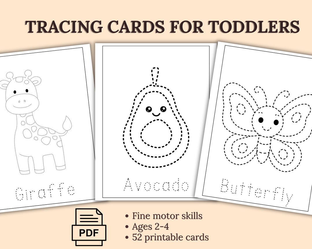 Printable tracing cards with colorful pre-writing paths for young children